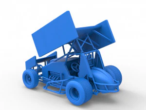 Winged Sprint car Scale 1 to 25 3D Print Model