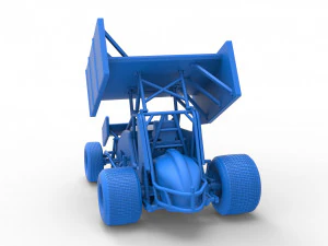 Winged Sprint car Scale 1 to 25 3D Print Model