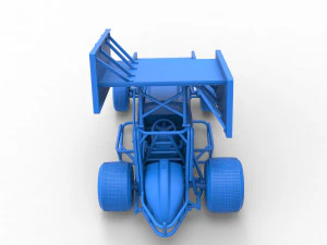 Winged Sprint car Scale 1 to 25 3D Print Model