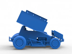 Winged Sprint car Scale 1 to 25 3D Print Model