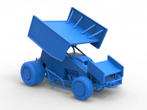 Winged Sprint car Scale 1 to 25 3D Print Model