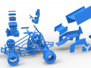 Winged Sprint car Scale 1 to 25 Modelo de impresión 3D