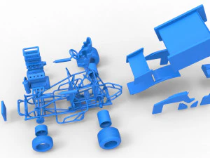 Winged Sprint car Scale 1 to 25 3D Print Model