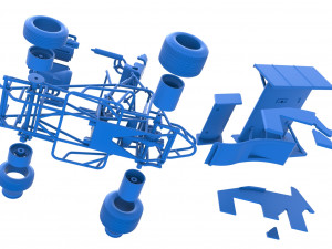 Winged Sprint car Scale 1 to 25 Modelo de impresión 3D