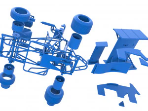 Winged Sprint car Scale 1 to 25 3D Print Model