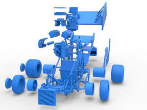 Winged Sprint car Scale 1 to 25 3D Print Model