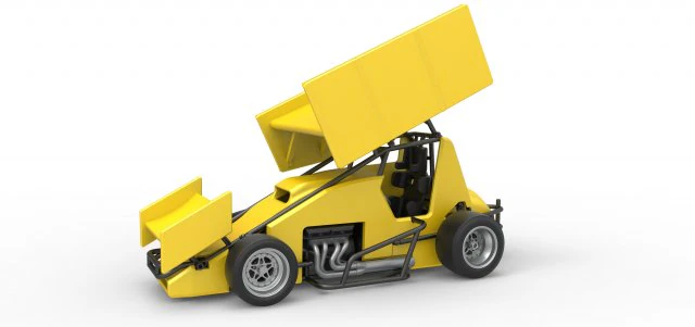 Pavement Winged Sprint car Scale 1 to 25 3D Print Model .c4d .max .obj .3ds .fbx .stl .blend