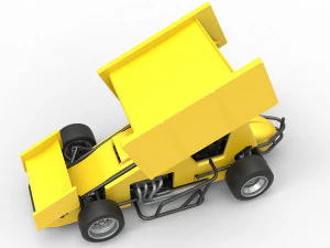 Pavement Winged Sprint car Scale 1 to 25 3D Print Model