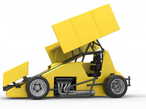 Pavement Winged Sprint car Scale 1 to 25 3D Print Model
