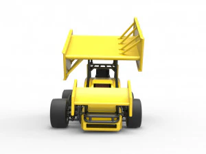 Pavement Winged Sprint car Scale 1 to 25 3D Print Model