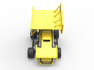 Pavement Winged Sprint car Scale 1 to 25 Modello di stampa 3D