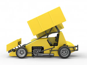 Pavement Winged Sprint car Scale 1 to 25 3D Print Model