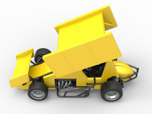 Pavement Winged Sprint car Scale 1 to 25 Modello di stampa 3D