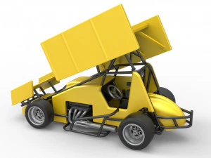 Pavement Winged Sprint car Scale 1 to 25 3D Print Model