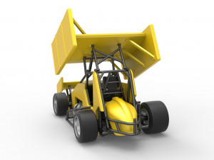 Pavement Winged Sprint car Scale 1 to 25 Modello di stampa 3D