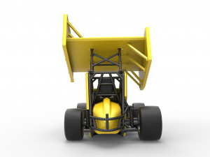 Pavement Winged Sprint car Scale 1 to 25 Modello di stampa 3D