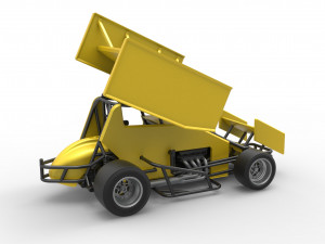 Pavement Winged Sprint car Scale 1 to 25 Modello di stampa 3D