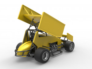Pavement Winged Sprint car Scale 1 to 25 Modello di stampa 3D