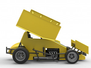 Pavement Winged Sprint car Scale 1 to 25 Modello di stampa 3D