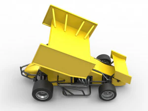 Pavement Winged Sprint car Scale 1 to 25 3D Print Model