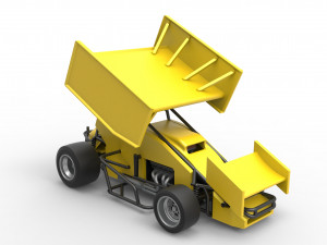 Pavement Winged Sprint car Scale 1 to 25 Modello di stampa 3D