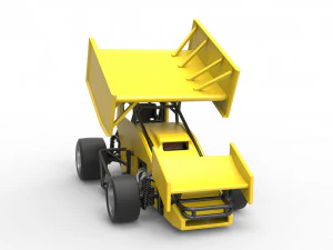 Pavement Winged Sprint car Scale 1 to 25 3D Print Model
