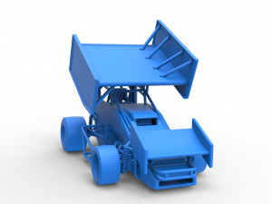 Pavement Winged Sprint car Scale 1 to 25 Modello di stampa 3D