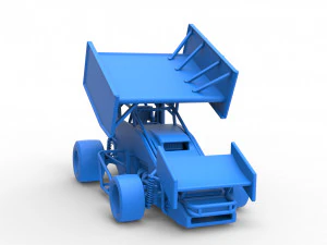 Pavement Winged Sprint car Scale 1 to 25 3D Print Model