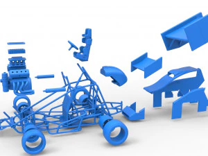 Pavement Winged Sprint car Scale 1 to 25 3D Print Model
