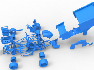 Pavement Winged Sprint car Scale 1 to 25 Modello di stampa 3D