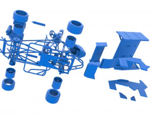 Pavement Winged Sprint car Scale 1 to 25 3D Print Model