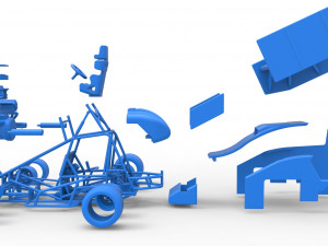 Pavement Winged Sprint car Scale 1 to 25 Modello di stampa 3D