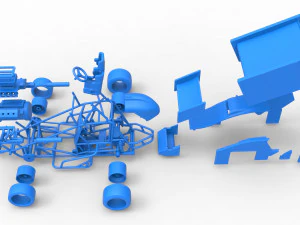Pavement Winged Sprint car Scale 1 to 25 3D Print Model