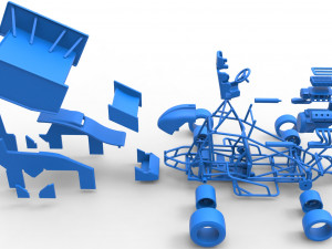 Pavement Winged Sprint car Scale 1 to 25 Modello di stampa 3D