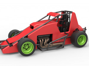 Diecast Pavement Sprint car Scale 1 to 25 3D Print Model