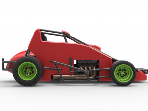 Pavement Sprint car Scale 1 to 25 Modèles 3D en vedette