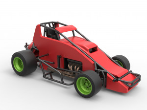 Pavement Sprint car Scale 1 to 25 Modèles 3D en vedette