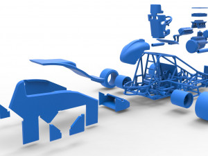 Pavement Sprint car Scale 1 to 25 Modèles 3D en vedette