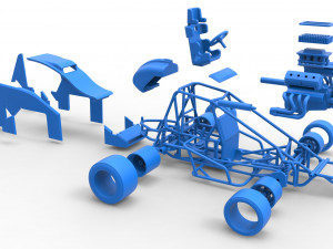 Pavement Sprint car Scale 1 to 25 Modèles 3D en vedette