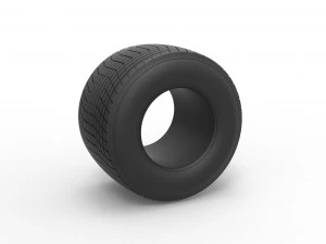 Dirt Sprint racing tire 20 Scale 1 to 25 3D Print Model