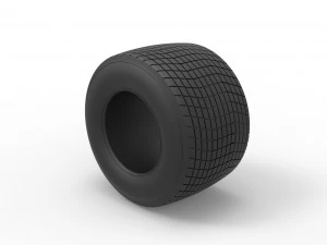 Dirt Sprint racing tire 20 Scale 1 to 25 3D Print Model