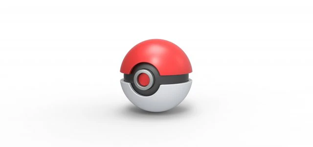 Poke Ball 3D Print Model .c4d .max .obj .3ds .fbx .stl .blend