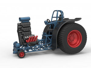 Diecast fun short Super modified Pulling tractor Version 2 Scale 1 to 25 3D Print Model
