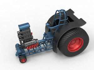Fun short Super modified Pulling tractor Version 2 Scale 1 to 25 Model Cetak 3D