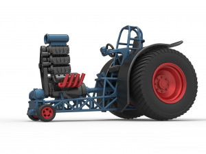 Fun short Super modified Pulling tractor Version 2 Scale 1 to 25 Model Cetak 3D