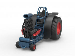 Fun short Super modified Pulling tractor Version 2 Scale 1 to 25 Model Cetak 3D