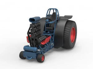 Fun short Super modified Pulling tractor Version 2 Scale 1 to 25 3D Print Model