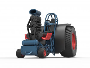 Fun short Super modified Pulling tractor Version 2 Scale 1 to 25 Model Cetak 3D