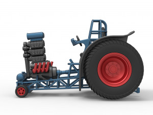 Fun short Super modified Pulling tractor Version 2 Scale 1 to 25 Model Cetak 3D