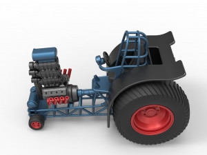 Fun short Super modified Pulling tractor Version 2 Scale 1 to 25 Model Cetak 3D